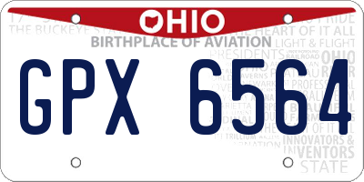 OH license plate GPX6564