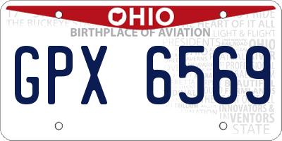OH license plate GPX6569