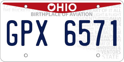 OH license plate GPX6571