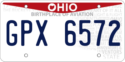 OH license plate GPX6572