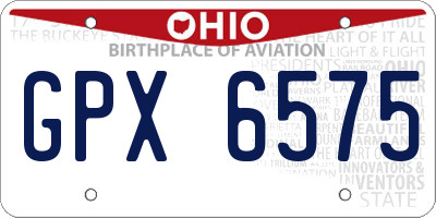 OH license plate GPX6575