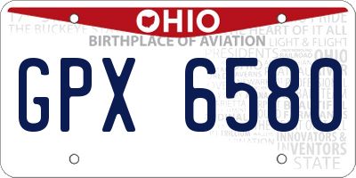 OH license plate GPX6580