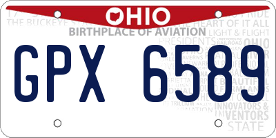 OH license plate GPX6589