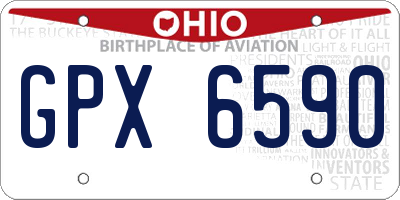 OH license plate GPX6590