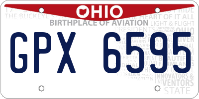 OH license plate GPX6595