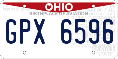 OH license plate GPX6596