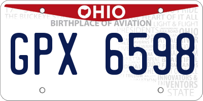 OH license plate GPX6598