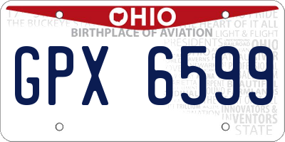 OH license plate GPX6599