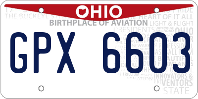 OH license plate GPX6603