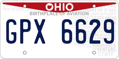 OH license plate GPX6629