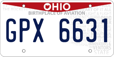 OH license plate GPX6631
