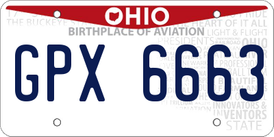 OH license plate GPX6663