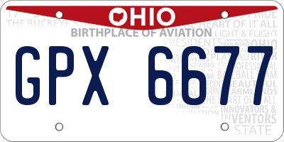 OH license plate GPX6677
