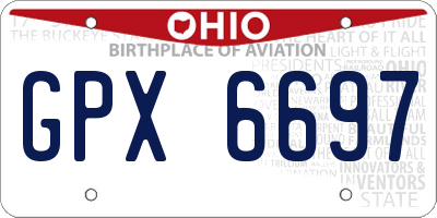 OH license plate GPX6697