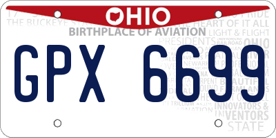 OH license plate GPX6699