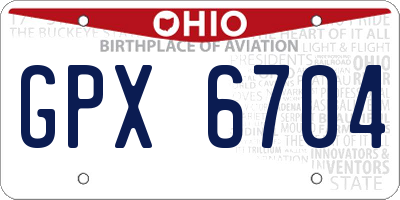 OH license plate GPX6704