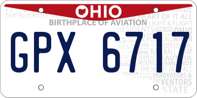 OH license plate GPX6717