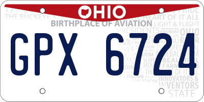 OH license plate GPX6724