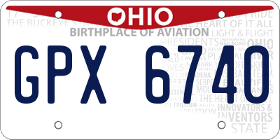OH license plate GPX6740