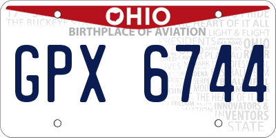 OH license plate GPX6744