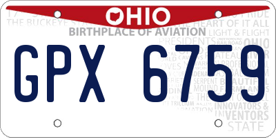 OH license plate GPX6759