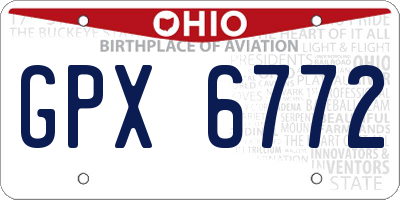 OH license plate GPX6772