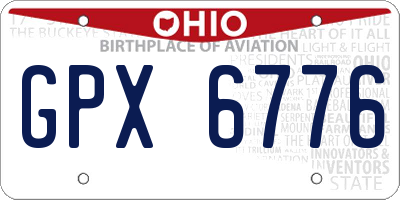 OH license plate GPX6776