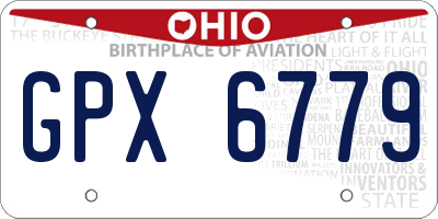 OH license plate GPX6779