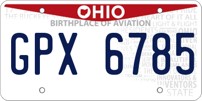 OH license plate GPX6785