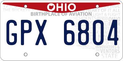 OH license plate GPX6804