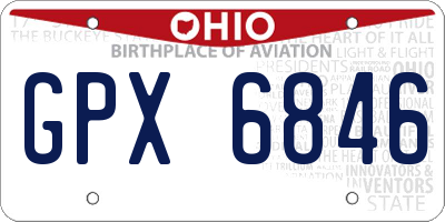 OH license plate GPX6846