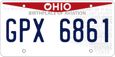 OH license plate GPX6861