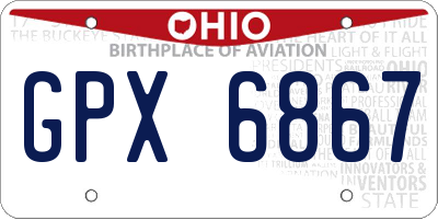 OH license plate GPX6867