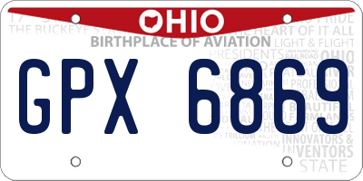 OH license plate GPX6869