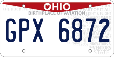 OH license plate GPX6872