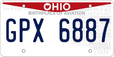 OH license plate GPX6887