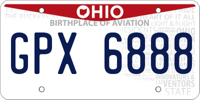 OH license plate GPX6888