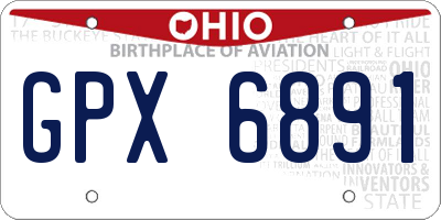 OH license plate GPX6891