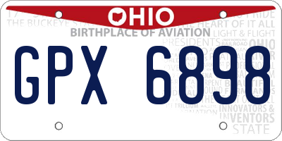 OH license plate GPX6898