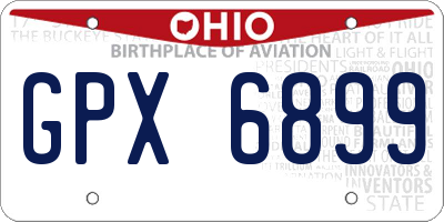 OH license plate GPX6899
