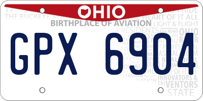 OH license plate GPX6904