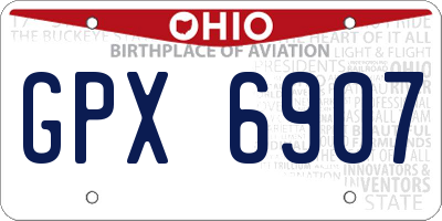 OH license plate GPX6907