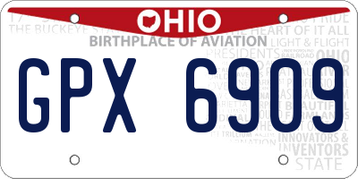 OH license plate GPX6909