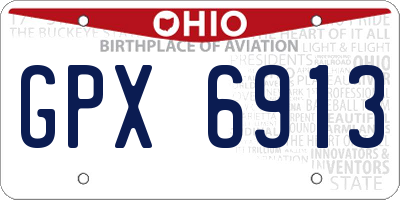 OH license plate GPX6913