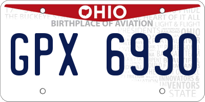 OH license plate GPX6930