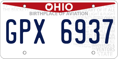 OH license plate GPX6937