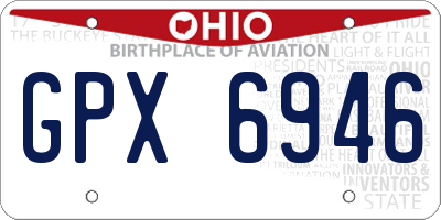 OH license plate GPX6946