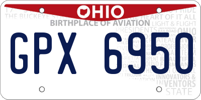 OH license plate GPX6950