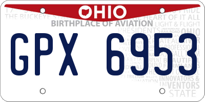OH license plate GPX6953