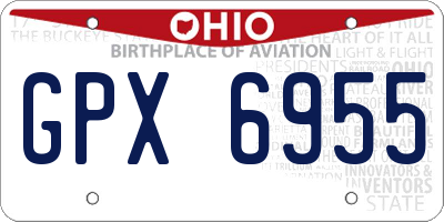 OH license plate GPX6955